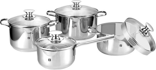 Zokura Pots Set Stainless Steel 8 Pieces