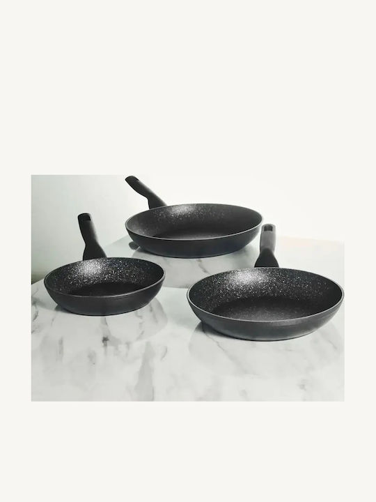 Korkmaz Nora Set De Tigăi Din Aluminiu Turnat Cu Acoperire Interioară Antiaderent 3 Piese