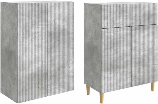 Bücherregale Grau Beton (2Stück) 66x34.5x90cm