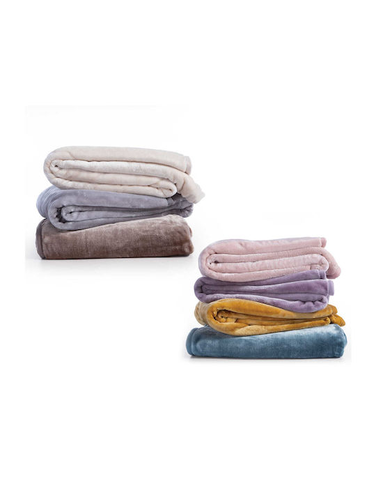 Nef-Nef Homeware Loft Velvet Single Blanket 170x220cm Lilac