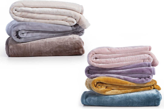 Nef-Nef Homeware Loft Pătură Catifea Simplă 170x220 cm Lila