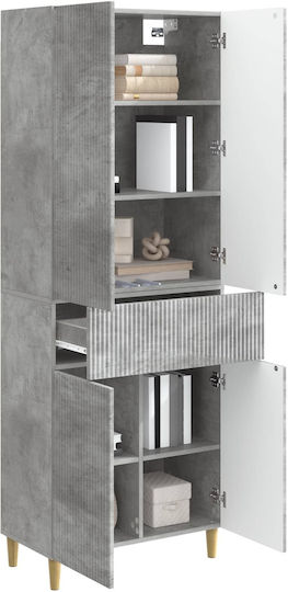 Bücherregale Grau Beton (2Stück) 66x34.5x90cm