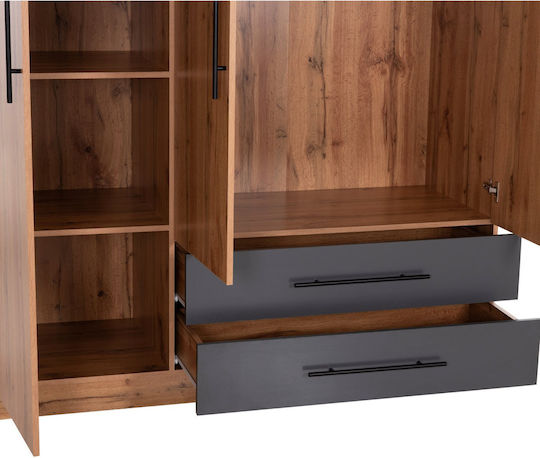 Ușă Triplă Dulap Magazin Online Gri 150x55.5x180cm