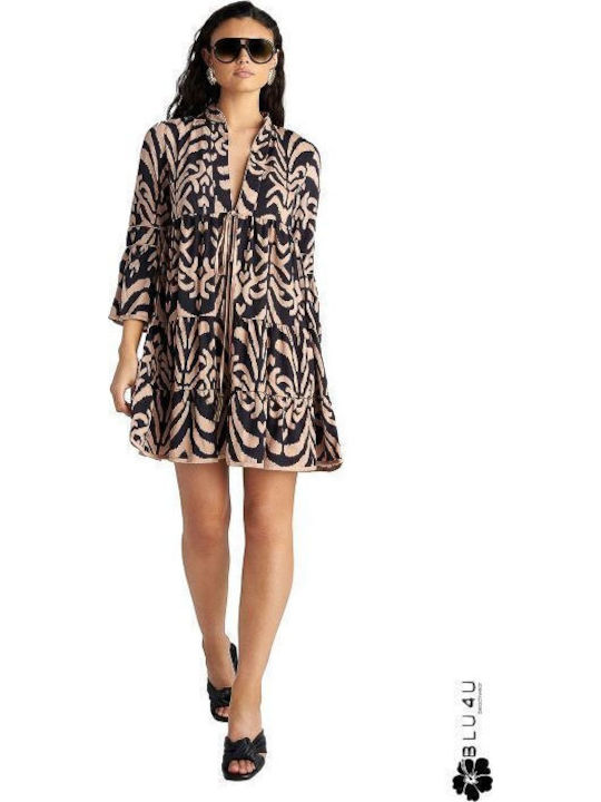 Blu4u Women's Maxi Beach Dress Black-Brown
