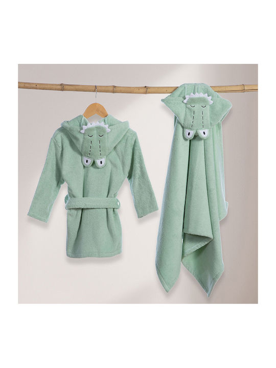 Nef-Nef Homeware Halat de Baie pentru Copii Savana Cameo Cameo Verde cu Glugă Nef-Nef Homeware Halat de Baie pentru Copii Savana Cameo Cameo Verde cu Glugă
