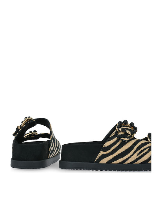 Δερμάτινα Γυναικεία Σανδάλια Flatforms Καφέ