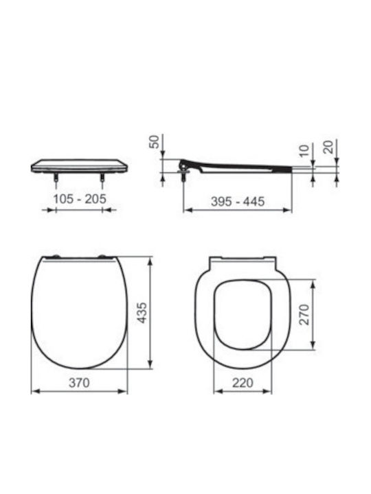 Ideal Standard Connect Капак За Тоалетна Пластмасов Бял