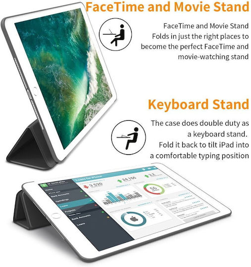 Tech-Protect SMARTCASE Флип капак Устойчив Черен (iPad 9.7'' 5 / 6 2017-2018) 8238-0