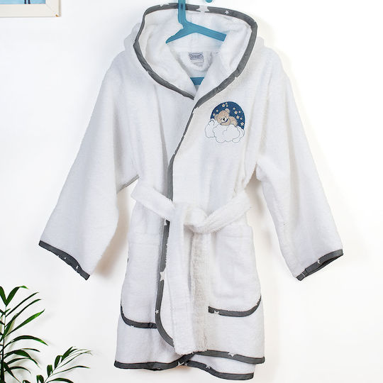 Dimcol Halat de Baie pentru Copii White-grey cu Glugă