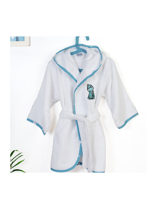 Dimcol Halat de Baie pentru Copii White-sky Blue cu Glugă Dimcol Halat de Baie pentru Copii White-sky Blue cu Glugă