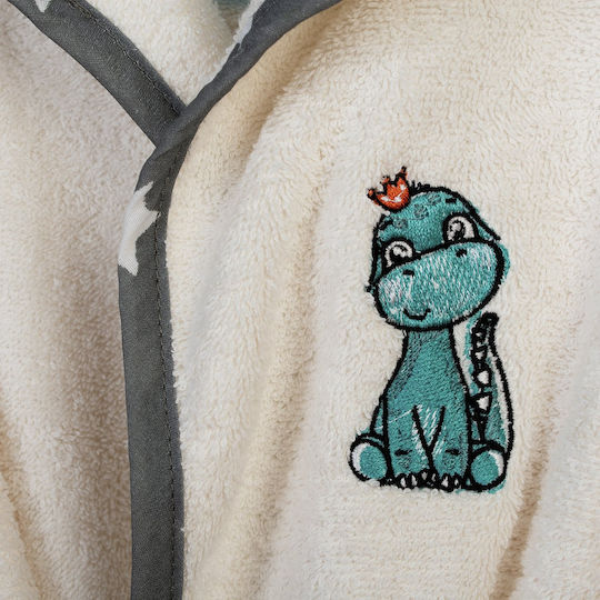 Dimcol Kids Hooded Bathrobe Ecru-grey Dimcol Kids Hooded Bathrobe Ecru-grey