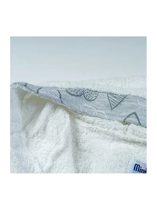 On Line Kids Hooded Bathrobe white