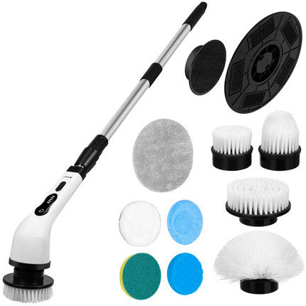 Ruhhy Perie Electrică Rotativă Pentru Baie Cu Mâner Telescopic 9 Accesorii Usb 27015