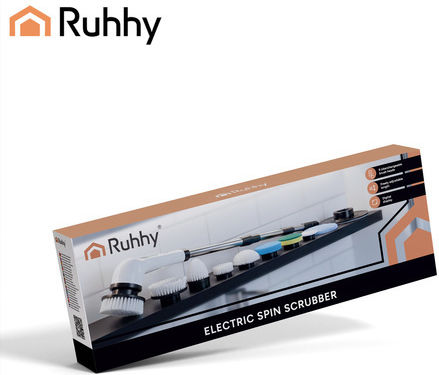 Ruhhy Perie Electrică Rotativă Pentru Baie Cu Mâner Telescopic 9 Accesorii Usb 27015
