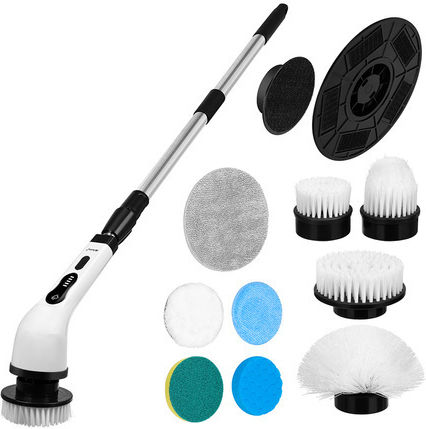 Ruhhy Perie Electrică Rotativă Pentru Baie Cu Mâner Telescopic 9 Accesorii Usb 27015