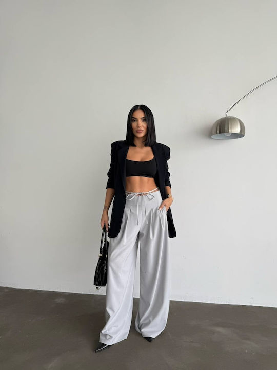 Pantaloni Dama Tesatura Gri