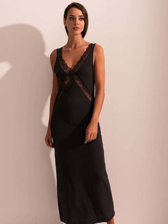 Sofiaman Sofiaman Damen Nachthemd Schwarz