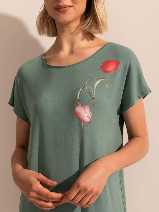 Sofiaman Sofiaman Damen Nachthemd Grünes Sommer
