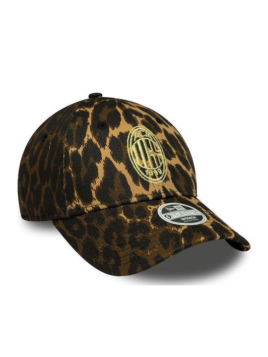 New Era Ac Milan Women's Leopard Open Brown 9forty Cap Jockey Leopard Pattern