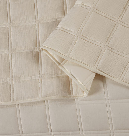 Liolios Home Savona Tagesdecken Halbdoppel Sand 180x240cm 2 Stück