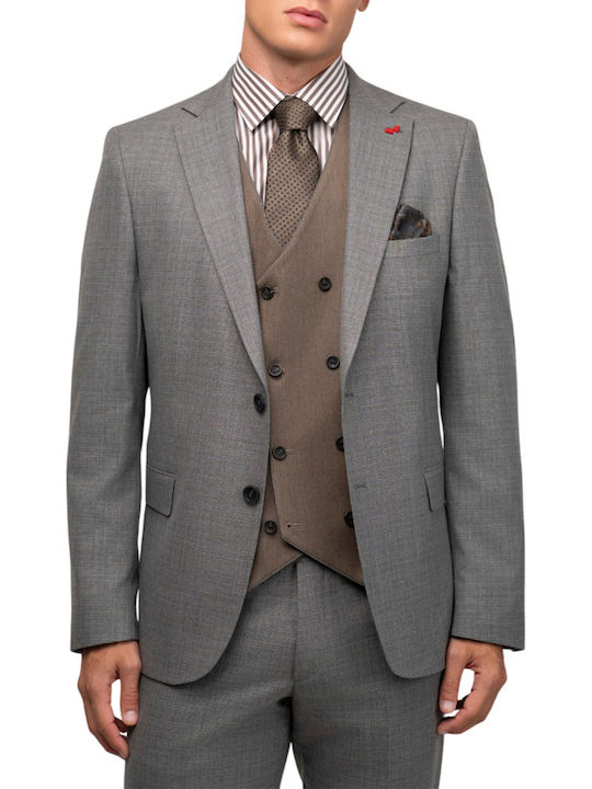 Men's Winter Suit with Vest Gray