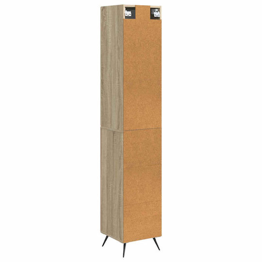 vidaXL Bathroom Column Cabinet Wall Hung W34.5xD34.5xH90cm Sonoma