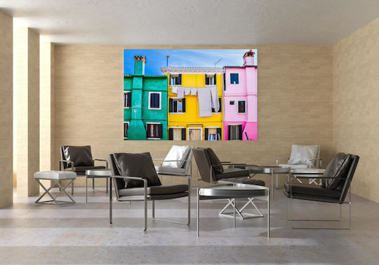 Πίνακας Colorful Houses In Burano Πολύχρωμα Σπίτια Στο Μπουράνο 100x70