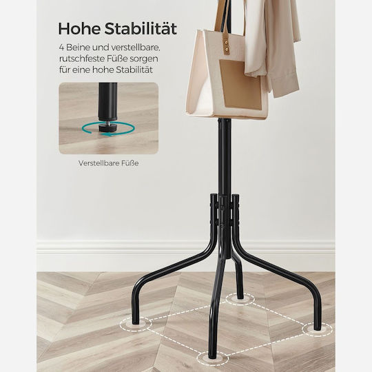 Songmics Freistehende Kleiderständer Metallisch Schwarz 55x55x180cm