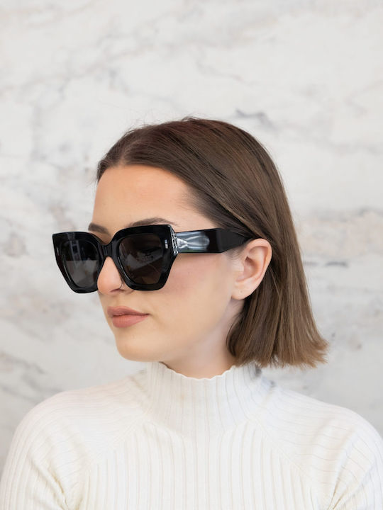 Monte Napoleone Women's Sunglasses with Black Frame and Brown Lenses MN14221-C1