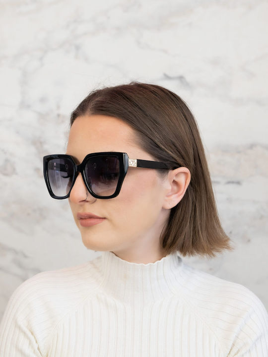 Monte Napoleone Women's Sunglasses with Black Frame and Black Lenses MN522611-C1