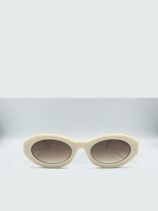 Monte Napoleone Women's Sunglasses with Beige Frame and Brown Lenses MN522626-C3