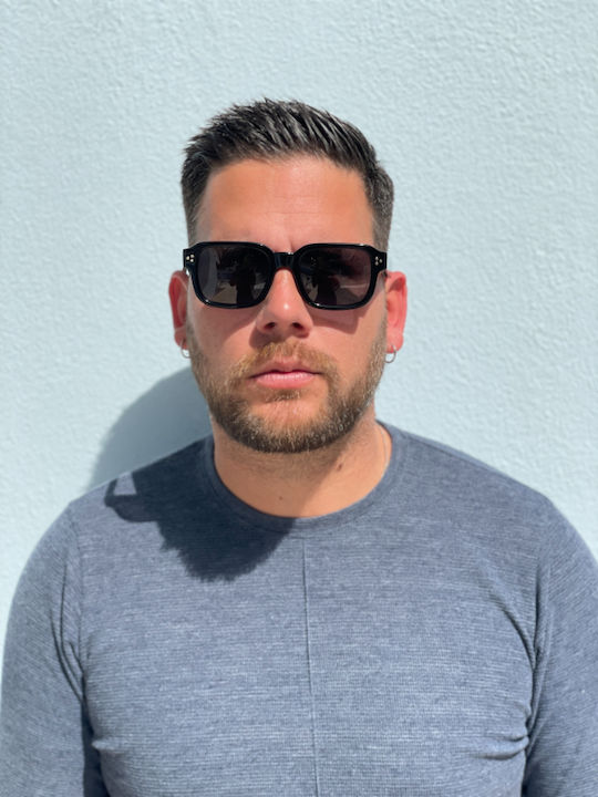 Monte Napoleone Unisex Sunglasses with Black Frame and Black Lenses MN14227 C1