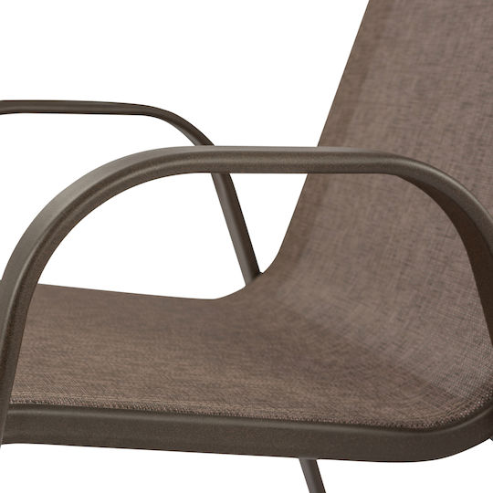 Set Sala De Mese Pentru Exterior Textline 7 Piese Maro