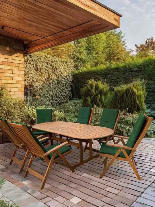 Garten- und Outdoor-Möbelset Typsatz Speisesaal 7 Stück Meranti