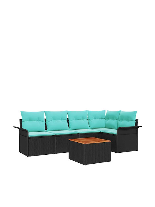 Garden & Outdoor Furniture Sets Living Room Set 6 Pieces Black