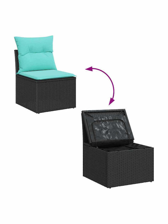 Garden & Outdoor Furniture Sets Living Room Set 6 Pieces Black