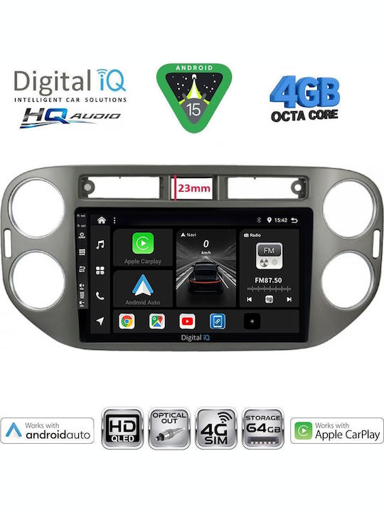 Digital IQ Car Audio System for Volkswagen Tiguan 2011-2016 Bluetooth USB WiFi GPS Apple CarPlay Android Auto with 9" Touch Screen