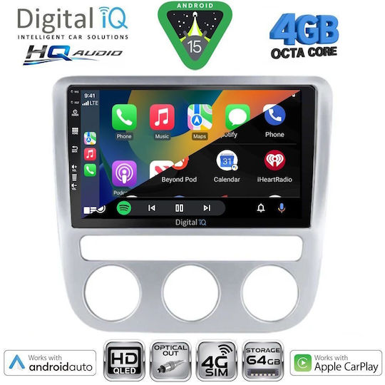Digital IQ Car Audio System for Volkswagen Eos Scirocco 2006 with Clima Bluetooth USB WiFi GPS Apple CarPlay Android Auto with 9 Inch Touch Screen DIGITAL IQ BXK 19752 CPAA