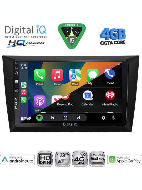 Digital IQ Car Audio System for Volkswagen Golf 2009-2012 (Bluetooth/USB/WiFi/GPS/Apple CarPlay/Android Auto) with 9" Touch Screen