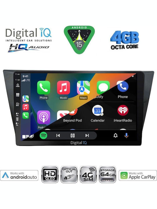 Digital IQ Car Audio System for Volkswagen Tiguan 2016-2024 Bluetooth USB Wi-Fi GPS Apple CarPlay Android Auto with 10 Inch Touch Screen DIGITAL IQ BXK 19761 CPAA