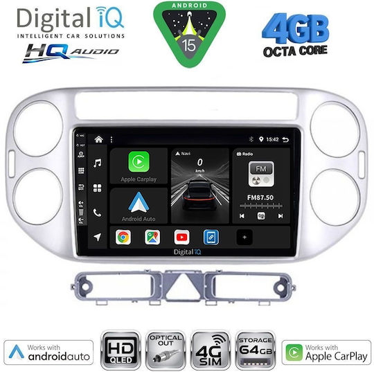 Digital IQ Ηχοσύστημα Αυτοκινήτου για Volkswagen Tiguan 2004-2011 (Bluetooth/USB/WiFi/GPS/Apple-Carplay/Android-Auto) με Οθόνη Αφής 9"