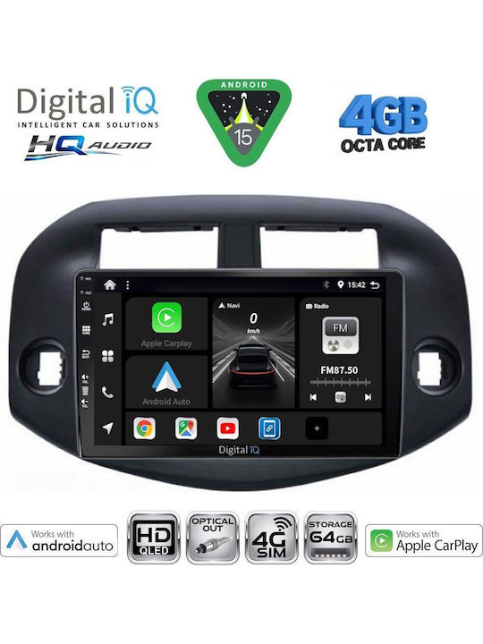Digital IQ Car Audio System for Toyota RAV 4 2000-2006 with A/C Bluetooth USB WiFi GPS Apple CarPlay Android Auto with 9" Touch Screen