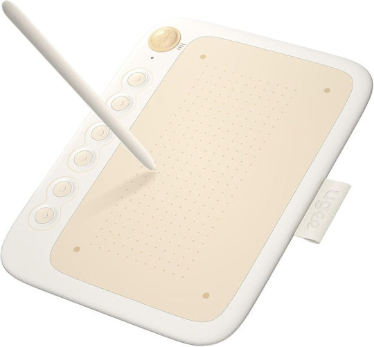 Ugee Q6 Portable Graphic Tablet 6 × 4 Inch Integrated Type-c Cable Digital Drawing Online Lessons Beige