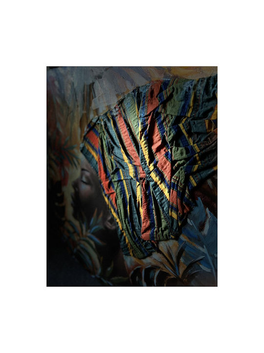 Jungle Lady Decorative Painting 80x80x4cm Canvas Multicolor Wood C542944