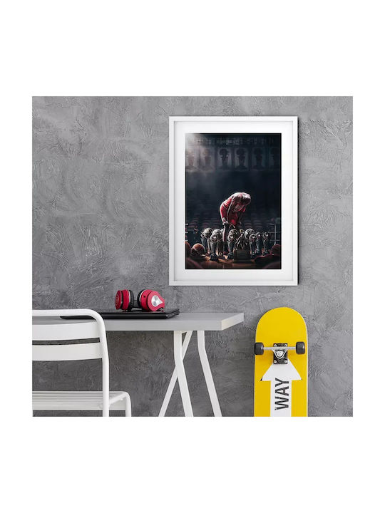 Poster Nba Jordan Trophies Snk62 40cm X 50cm Κορνίζα Καφέ Ξύλου