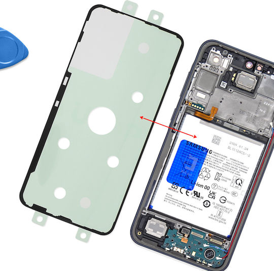 Clappio Battery Cover Adhesive Samsung Galaxy A35 Double Sided Fastening Transparent