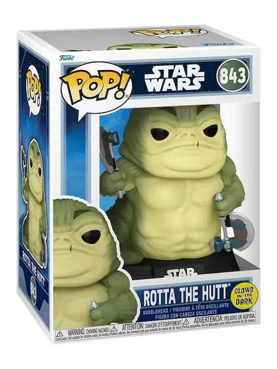 Funko Pop! Movies: Star Wars - The Mandalorian & Grogu - Rotta The Hutt 843 Glows in the Dark