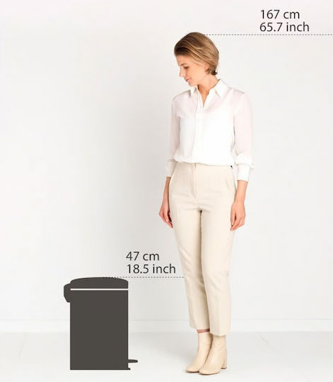 Brabantia Brabantia New Icon Mülleimer aus Inox mit Pedal Grau 20lt