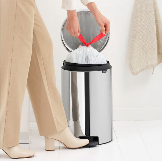 Brabantia Brabantia New Icon Mülleimer aus Inox mit Pedal Grau 20lt