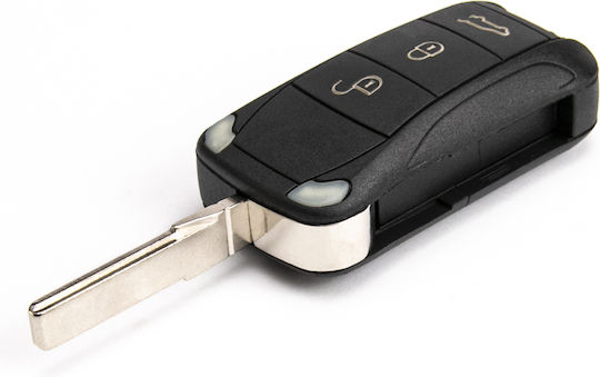 Foldable Key Shell Porsche Cayenne Hu66 3 Buttons 95563794422
